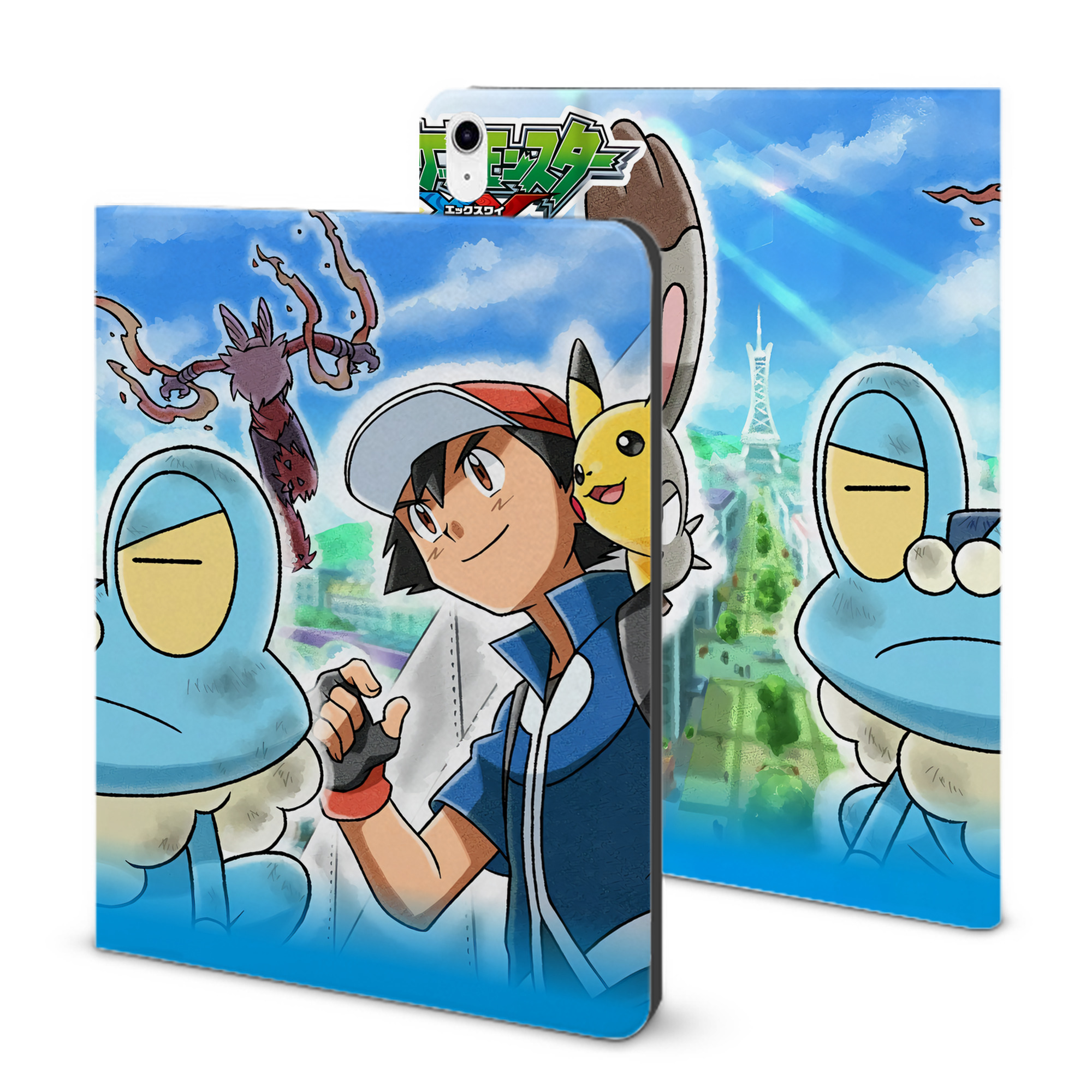 （画像用） ポケットモンスター Pokémon IPad ケース ブック型 PUレザー TPU 耐衝撃 軽量 薄型 ペン収納なし 全面保護 IPad 各モデル対応